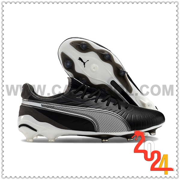 PUMA Botas De Fútbol KING FG/AG Blanco/Negro