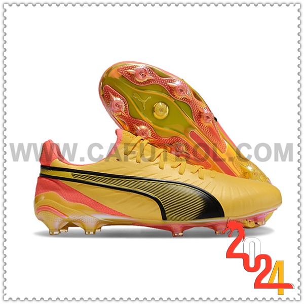 PUMA Botas De Fútbol KING FG/AG Amarillo/Naranja/Negro