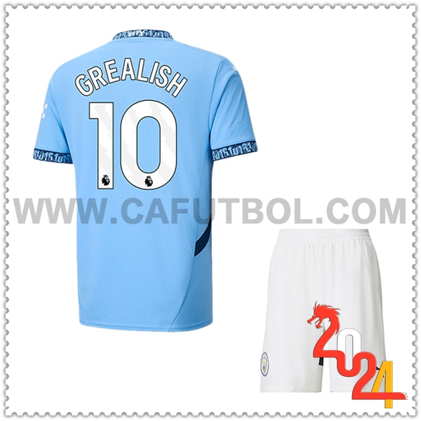 Primera Equipacion del Manchester City GREALISH #10 Ninos 2024 2025