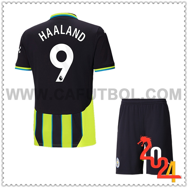 Segunda Equipacion del Manchester City HAALAND #9 Ninos 2024 2025