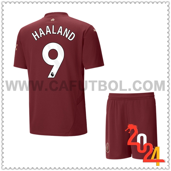 Tercero Equipacion del Manchester City HAALAND #9 Ninos 2024 2025