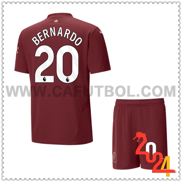 Tercero Equipacion del Manchester City BERNARDO #20 Ninos 2024 2025