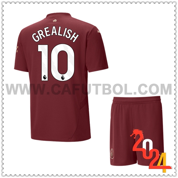 Tercero Equipacion del Manchester City GREALISH #10 Ninos 2024 2025