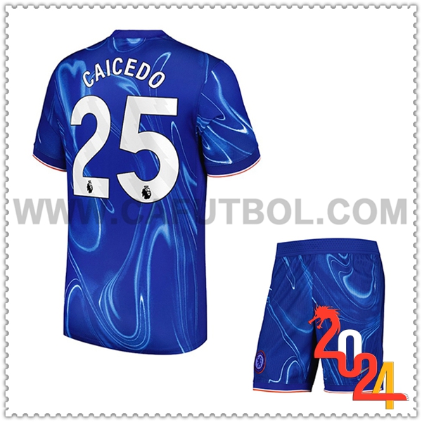 Primera Equipacion del FC Chelsea CAICEDO #25 Ninos 2024 2025