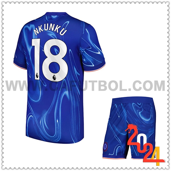 Primera Equipacion del FC Chelsea NKUNKU #18 Ninos 2024 2025