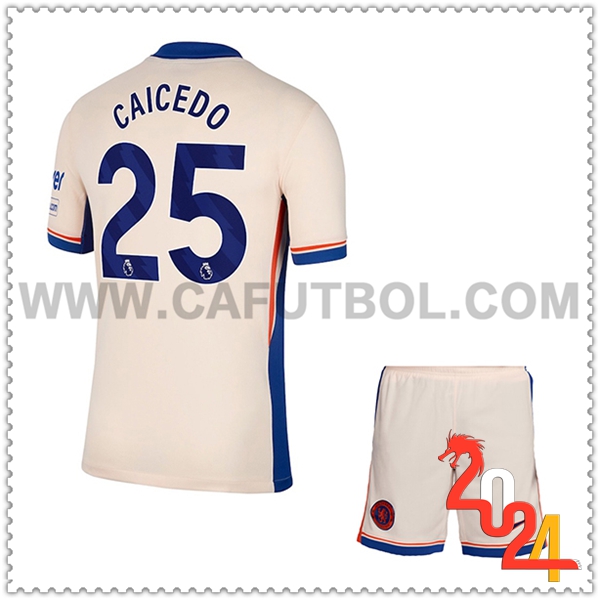 Segunda Equipacion del FC Chelsea CAICEDO #25 Ninos 2024 2025