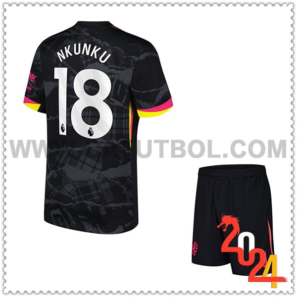 Tercero Equipacion del FC Chelsea NKUNKU #18 Ninos 2024 2025