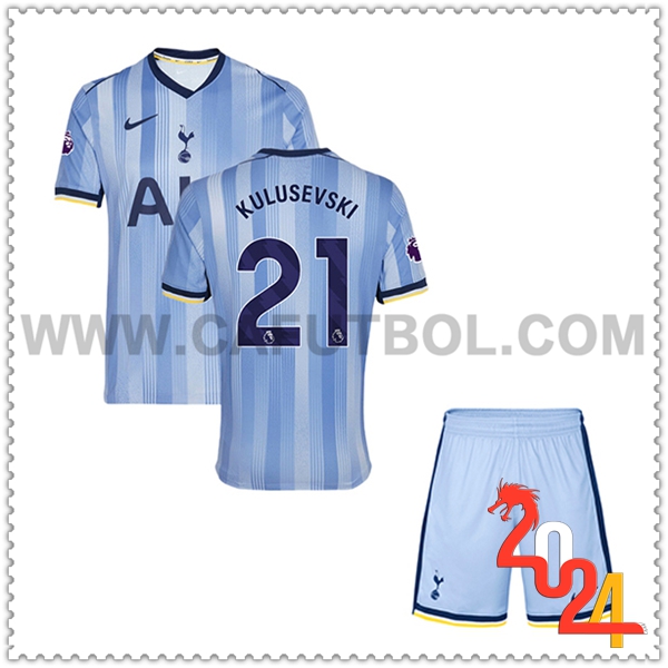 Segunda Equipacion del Tottenham Hotspur KULUSEVSKI #21 Ninos 2024 2025