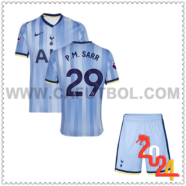 Segunda Equipacion del Tottenham Hotspur P.M. SARR #29 Ninos 2024 2025