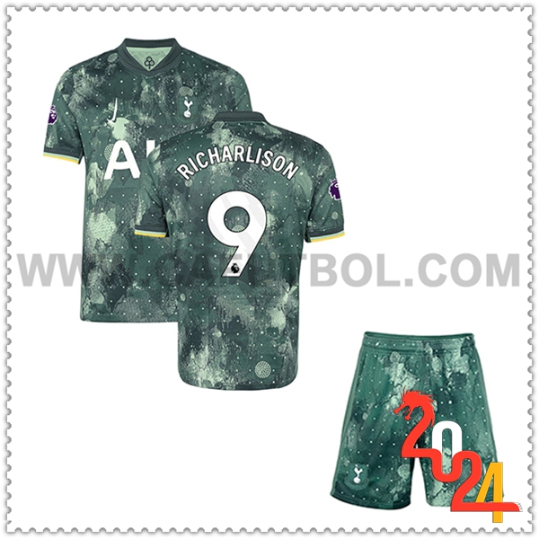 Tercero Equipacion del Tottenham Hotspur RICHARLISON #9 Ninos 2024 2025