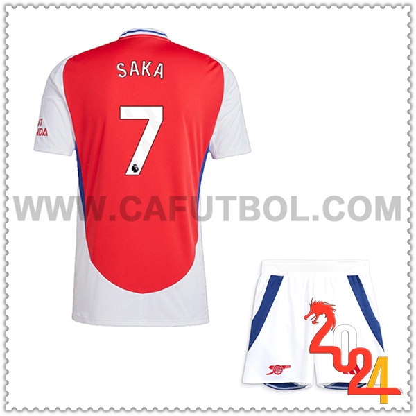 Primera Equipacion del Arsenal SAKA #7 Ninos 2024 2025