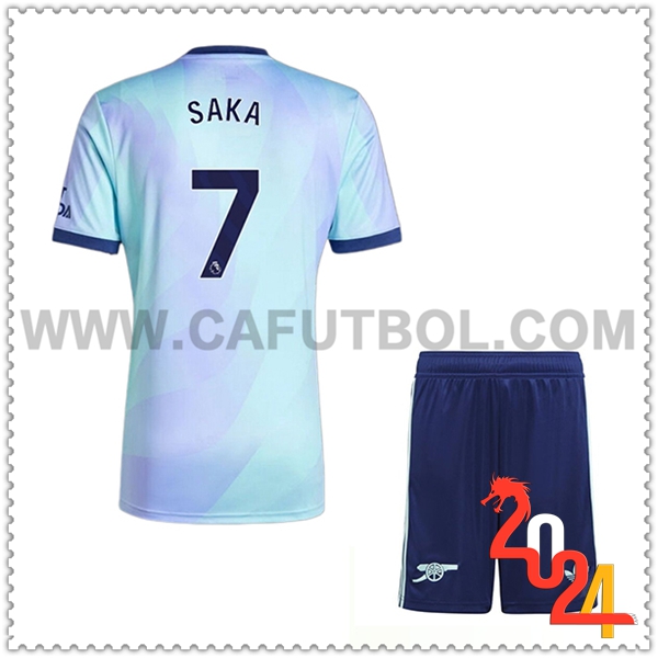 Tercero Equipacion del Arsenal SAKA #7 Ninos 2024 2025