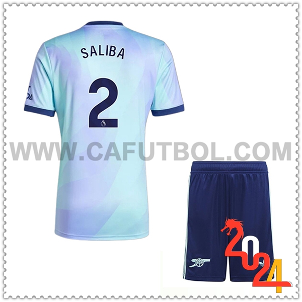 Tercero Equipacion del Arsenal SALIBA #2 Ninos 2024 2025