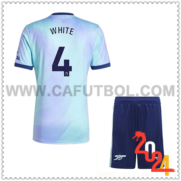 Tercero Equipacion del Arsenal WHITE #4 Ninos 2024 2025