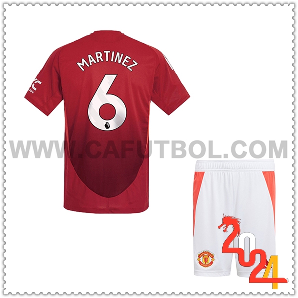 Primera Equipacion del Manchester United MARTINEZ #6 Ninos 2024 2025