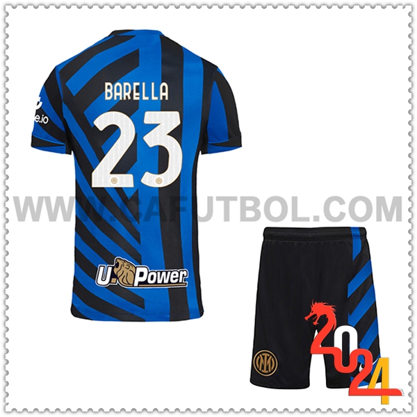 Primera Equipacion del Inter Milan BARELLA #23 Ninos 2024 2025