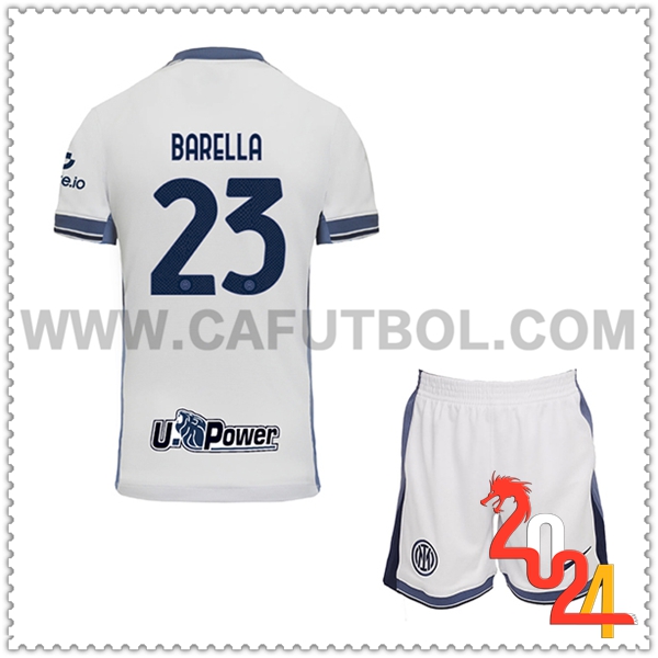 Segunda Equipacion del Inter Milan BARELLA #23 Ninos 2024 2025