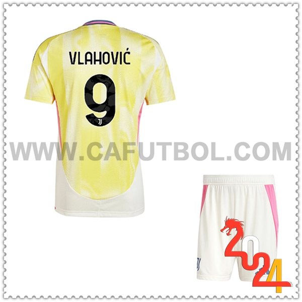 Segunda Equipacion del Juventus VLAHOVIC #9 Ninos 2024 2025