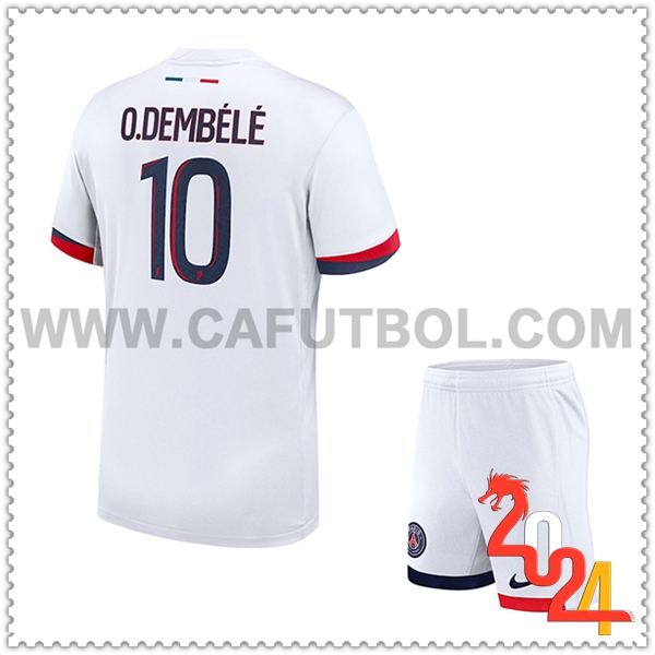 Segunda Equipacion del PSG O.DEMBÉLÉ #10 Ninos 2024 2025