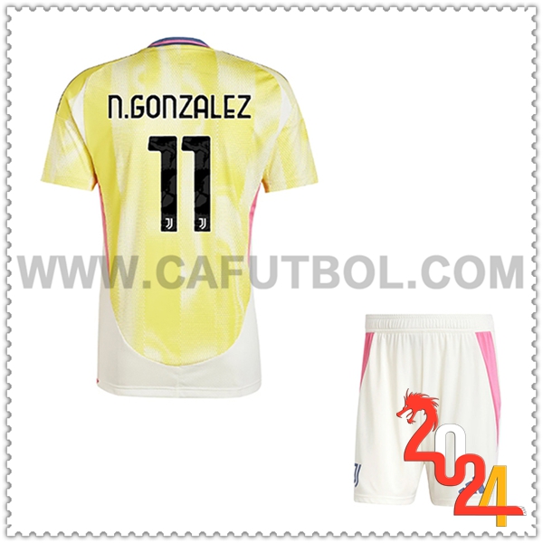 Segunda Equipacion del Juventus N.GONZÁLEZ #11 Ninos 2024 2025