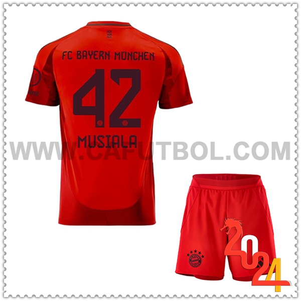 Primera Equipacion del Bayern Munich MUSIALA #42 Ninos 2024 2025