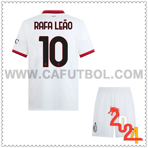 Segunda Equipacion del AC Milan RAFAEL LEÃO #10 Ninos 2024 2025