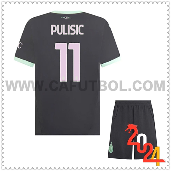 Tercero Equipacion del AC Milan PULISIC #11 Ninos 2024 2025