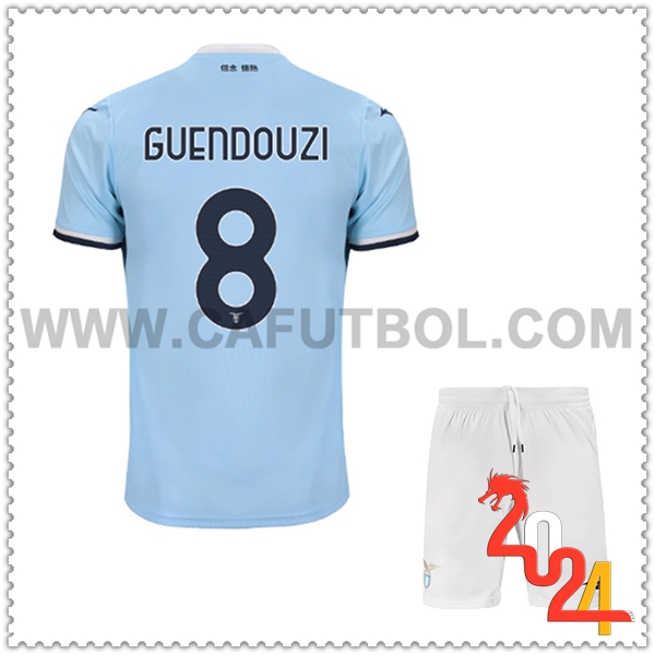 Primera Equipacion del SS Lazio GUENDOUZI #8 Ninos 2024 2025