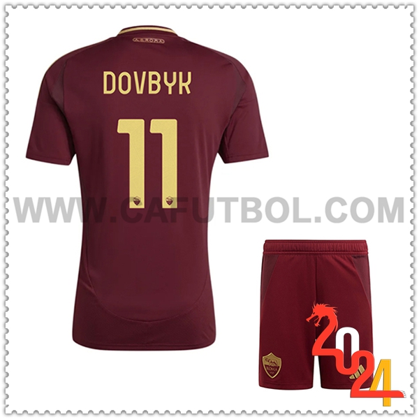 Primera Equipacion del AS Roma DOVBYK #11 Ninos 2024 2025