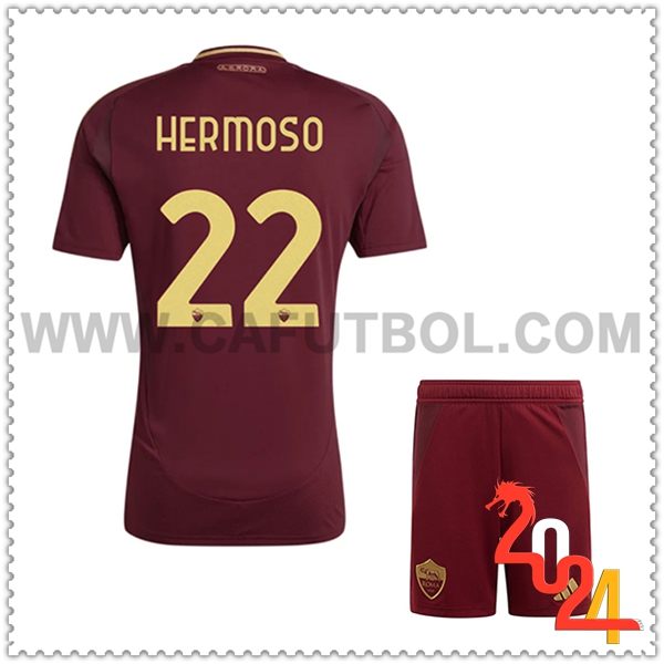 Primera Equipacion del AS Roma HERMOSO #22 Ninos 2024 2025