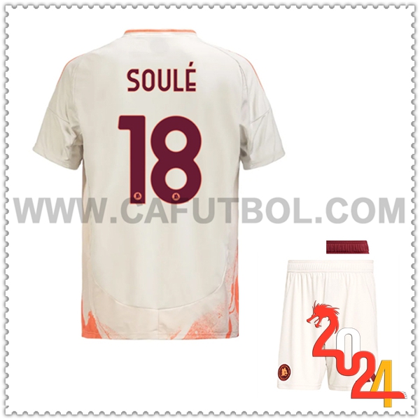 Segunda Equipacion del AS Roma SOULÉ #18 Ninos 2024 2025