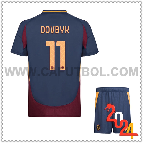 Tercero Equipacion del AS Roma DOVBYK #11 Ninos 2024 2025