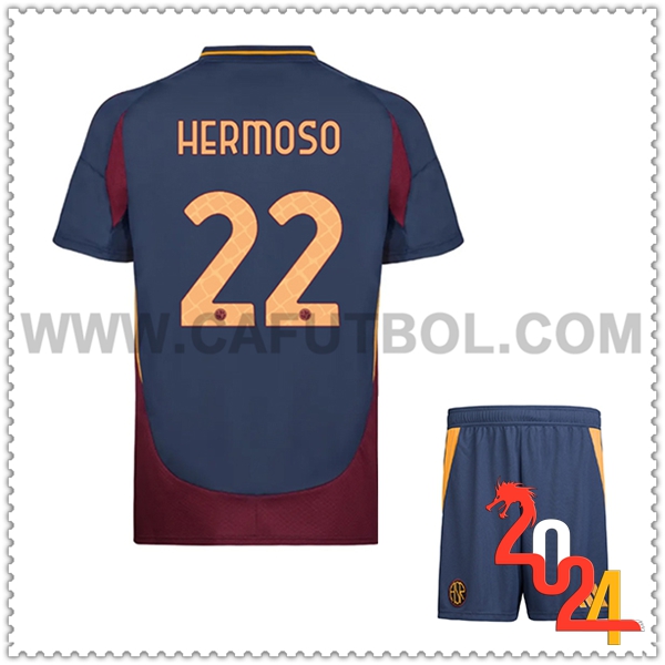 Tercero Equipacion del AS Roma HERMOSO #22 Ninos 2024 2025