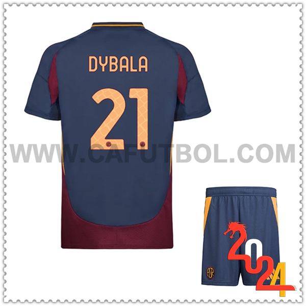 Tercero Equipacion del AS Roma DYBALA #21 Ninos 2024 2025