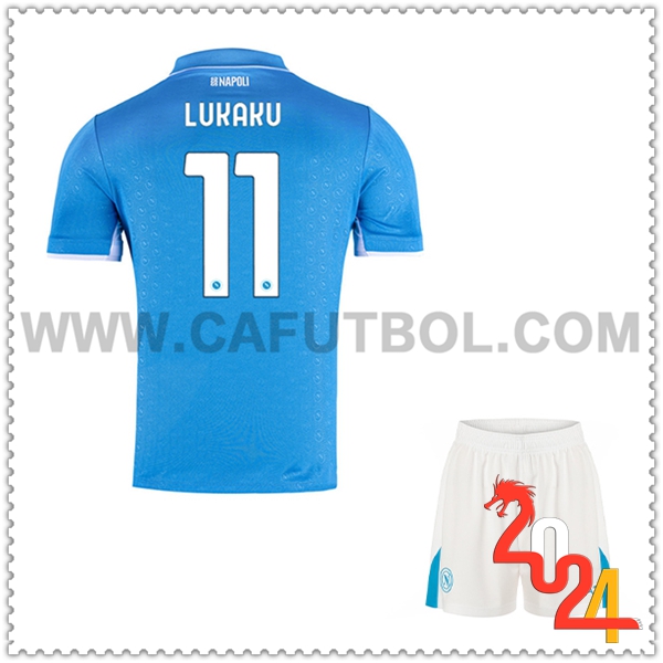 Primera Equipacion del SSC Napoles LUKAKU #11 Ninos 2024 2025