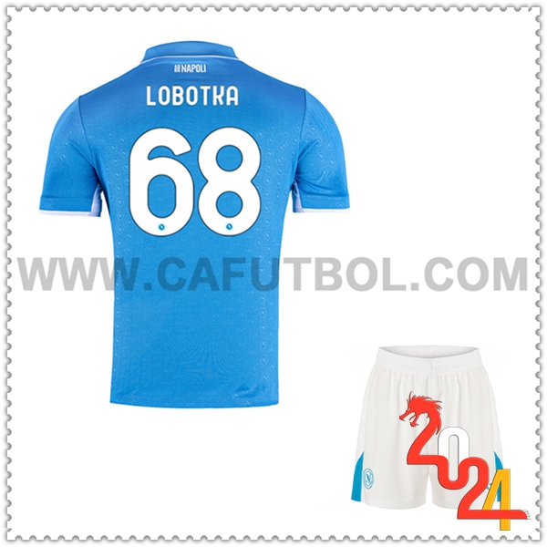 Primera Equipacion del SSC Napoles LOBOTKA #68 Ninos 2024 2025