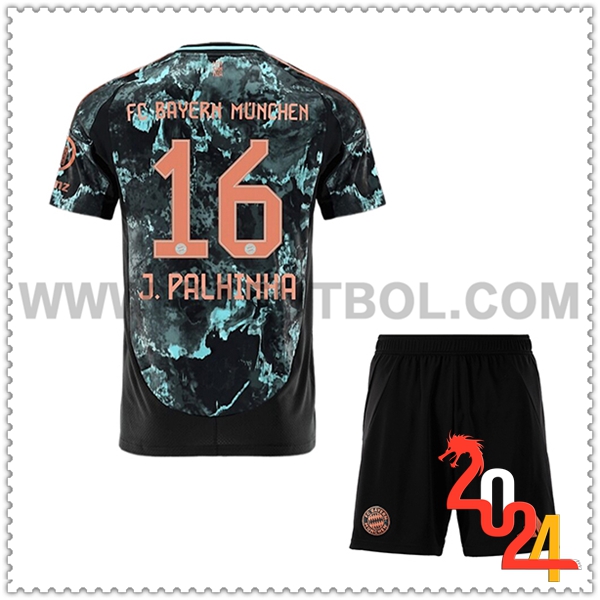 Segunda Equipacion del Bayern Munich J.PALHINHA #16 Ninos 2024 2025