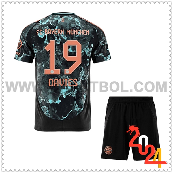 Segunda Equipacion del Bayern Munich DAVIES #19 Ninos 2024 2025