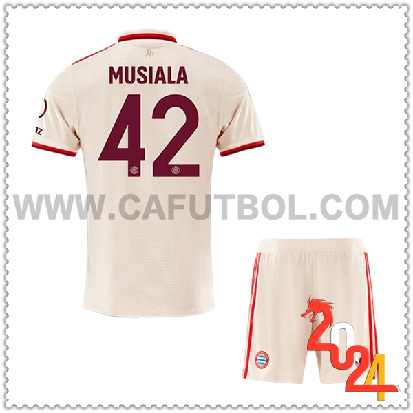 Equipacion del Bayern Munich MUSIALA #42 Ninos Liga de Campeones 2024 2025