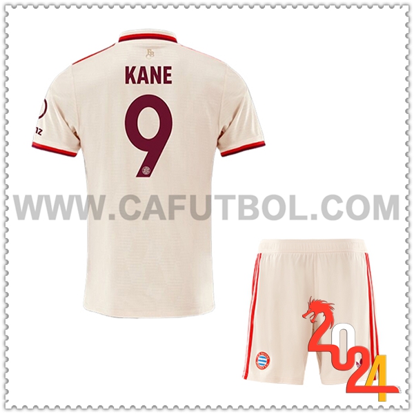 Equipacion del Bayern Munich KANE #9 Ninos Liga de Campeones 2024 2025