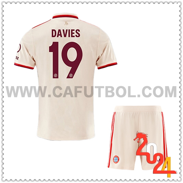 Equipacion del Bayern Munich DAVIES #19 Ninos Liga de Campeones 2024 2025