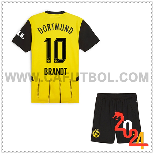 Primera Equipacion del Dortmund BVB BRANDT #10 Ninos 2024 2025