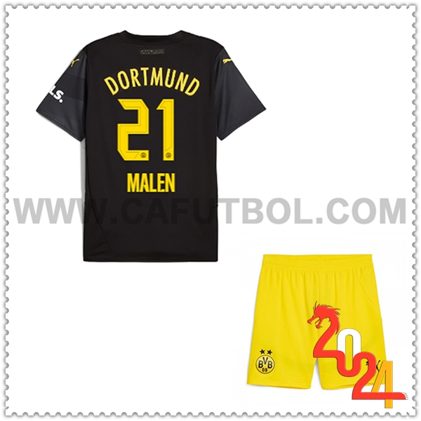 Segunda Equipacion del Dortmund BVB MALEN #21 Ninos 2024 2025