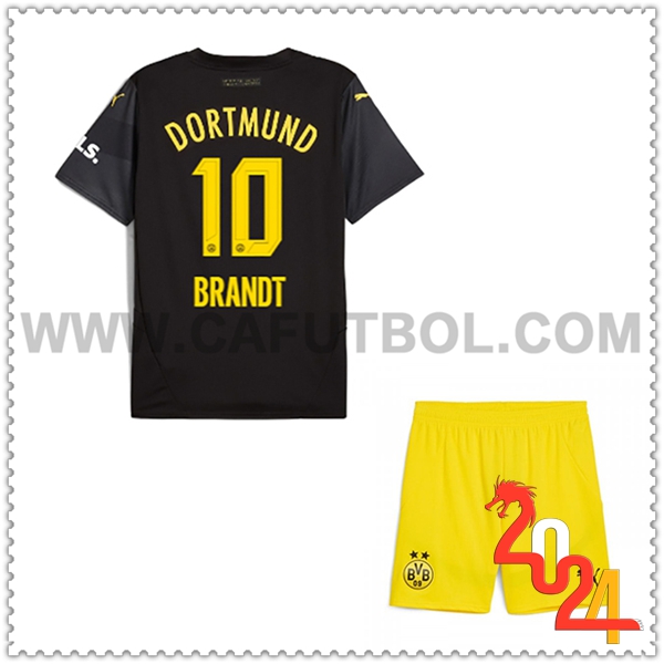 Segunda Equipacion del Dortmund BVB BRANDT #10 Ninos 2024 2025