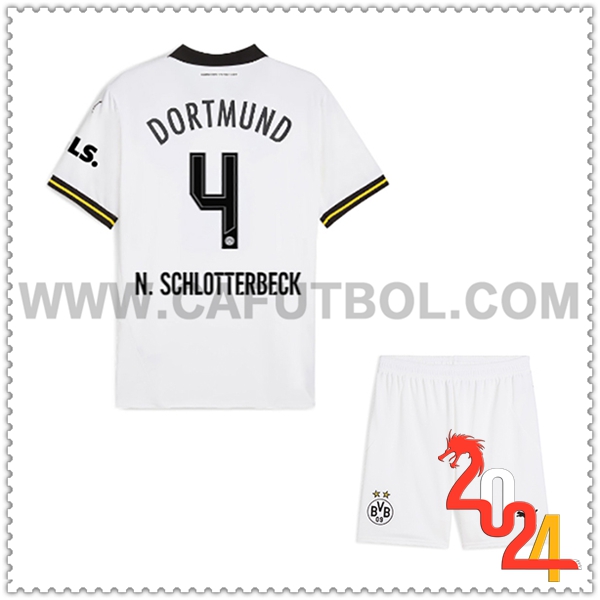 Tercero Equipacion del Dortmund BVB N.SCHLOTTERBECK #4 Ninos 2024 2025