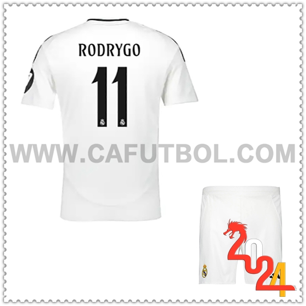 Primera Equipacion del Real Madrid RODRYGO #11 Ninos 2024 2025