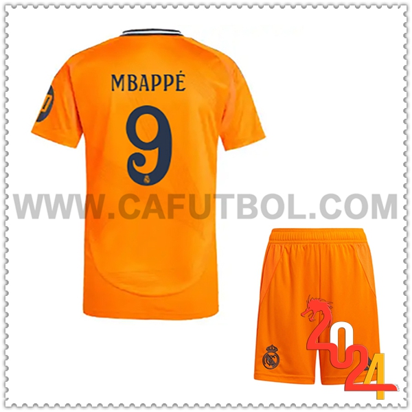 Segunda Equipacion del Real Madrid Mbappé #9 Ninos 2024 2025