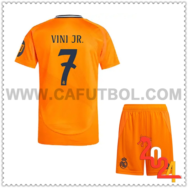 Segunda Equipacion del Real Madrid VINI JR. #7 Ninos 2024 2025