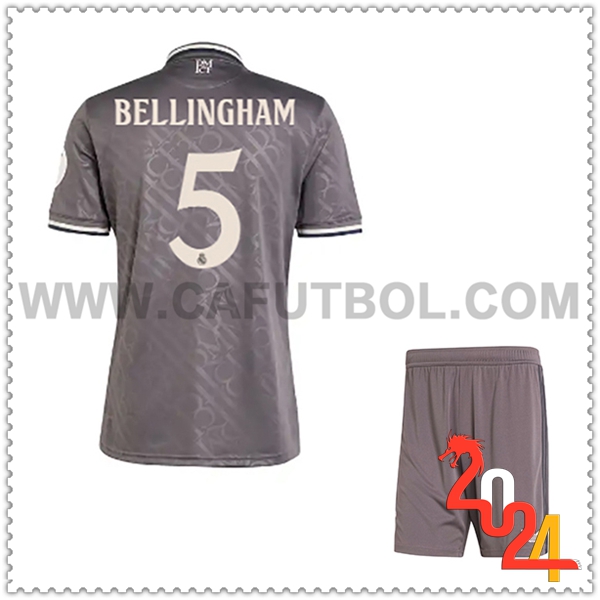 Tercero Equipacion del Real Madrid BELLINGHAM #5 Ninos 2024 2025