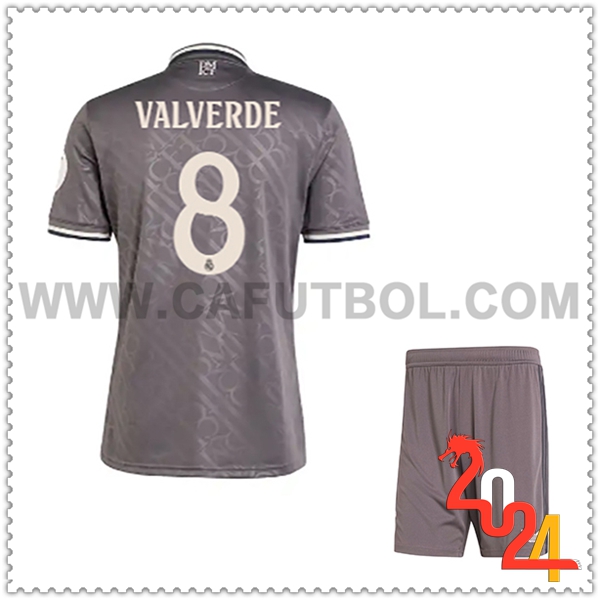 Tercero Equipacion del Real Madrid VALVERDE #8 Ninos 2024 2025